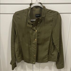 Club Monaco Green Utility Jacket with Stand-Up Collar
